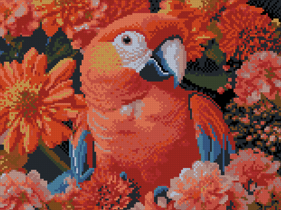 Алмазний живопис Strateg Червоний папуга 30х40 (FZ3040-40)