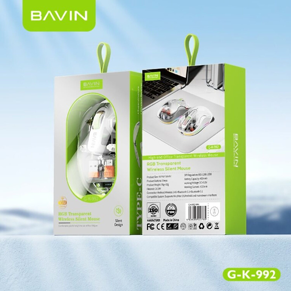 Фото - Мышь беспроводная Bavin G-K-992 RGB Wireless White