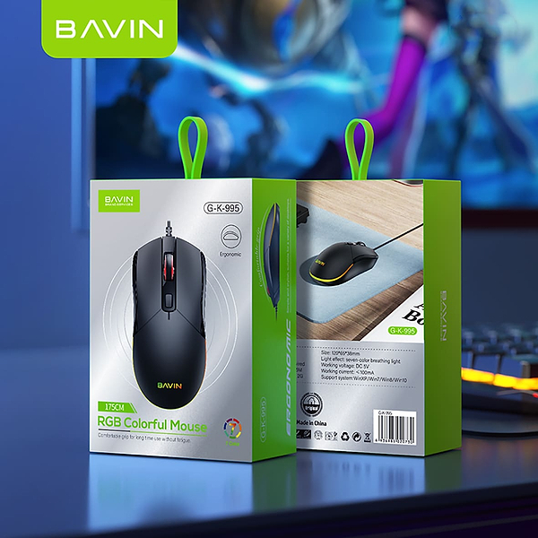 Фото - Миша дротова ігрова Bavin G-K-995 RGB Optical USB Black