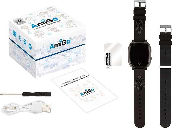 Фото - Уцінка - Дитячий годинник AmiGo GO005 4G WIFI Thermometer Black #