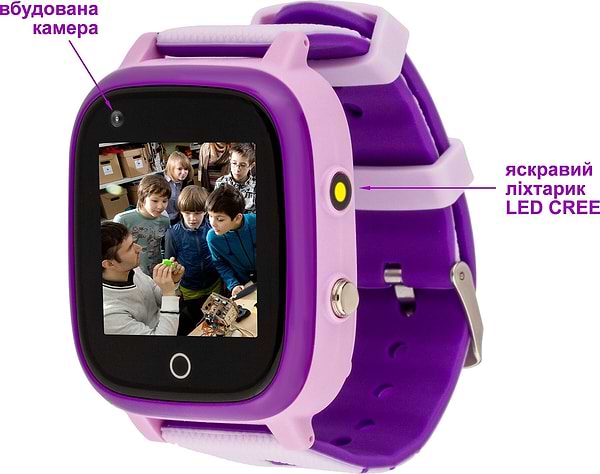 Фото - Уцінка - Дитячий годинник AmiGo GO005 4G WIFI Thermometer Purple
