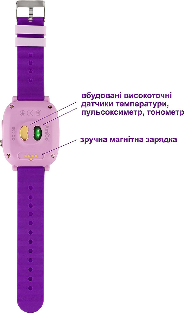 Фото - Уцінка - Дитячий годинник AmiGo GO005 4G WIFI Thermometer Purple