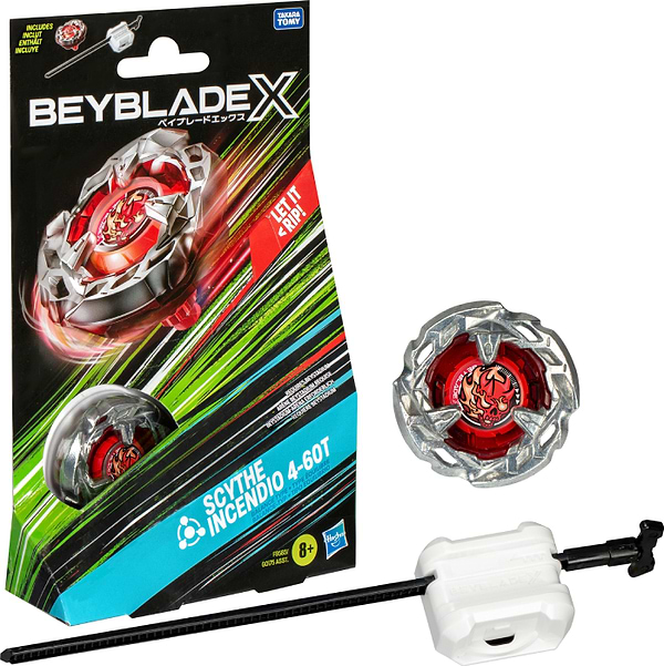 Фото - Дзига Hasbro SCYTHE INCENDIO  з пусковим пристроєм серії "Beyblade X" (G0175_F9583)