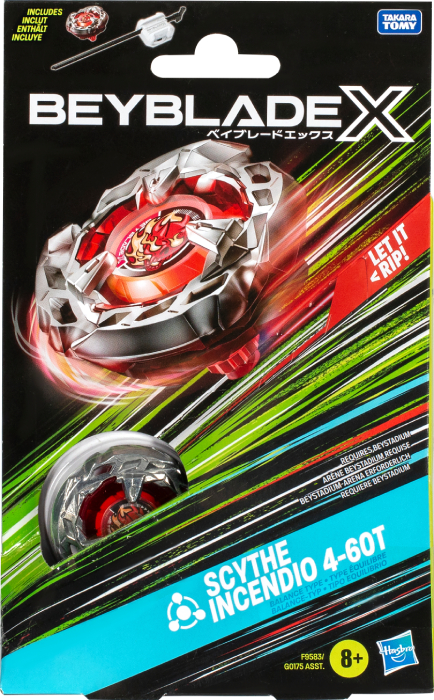 Фото - Дзига Hasbro SCYTHE INCENDIO  з пусковим пристроєм серії "Beyblade X" (G0175_F9583)