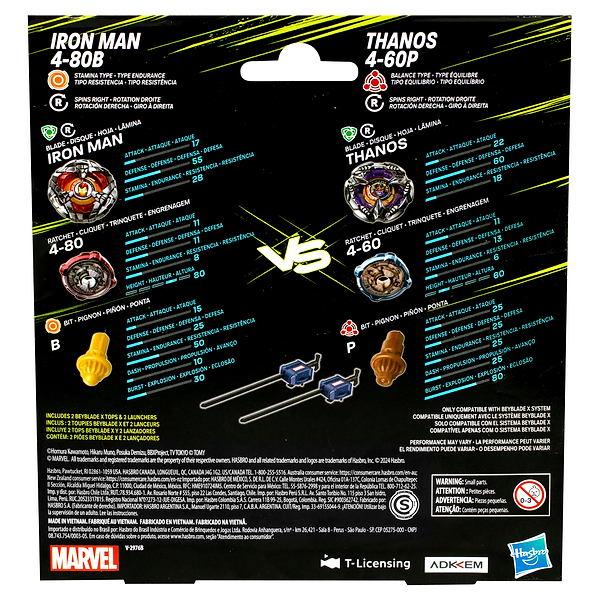 Фото - Набор волчков Hasbro Марвел и пусковое устройство серии "БейБлейд Х" (G0278_G0287)