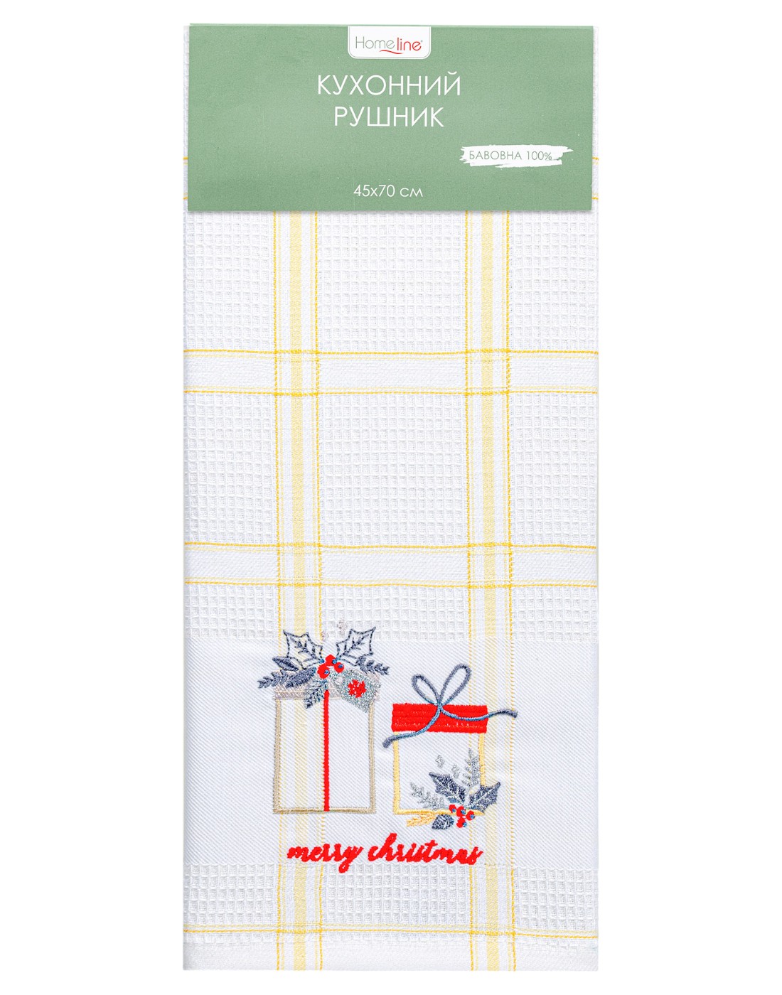 Полотенце кухонное Home Line 45х70 КЛЕТОЧКА ЖЕЛТАЯ (180066) - Фото 1