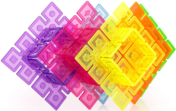 Фото - Пластиковий конструктор Guidecraft Interlox Squares Квадрати, 96 деталей (G16835)