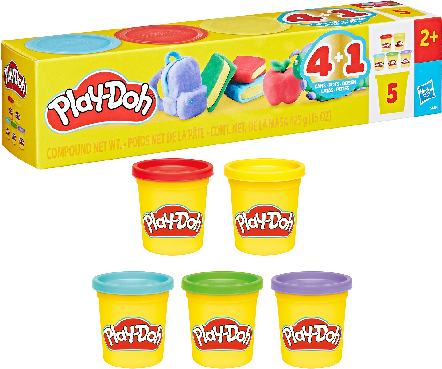 Набори для ліплення Hasbro Play-Doh Повернення до школи з 5 баночок (G1860) - Фото 1