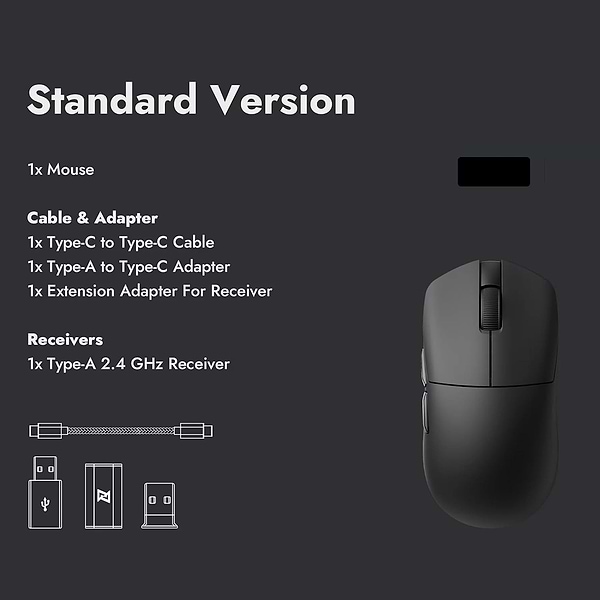 Фото - Мышь беспроводная Lemokey G1 USB-A/USB-C/WL/BT 8K Black (G1-A1)