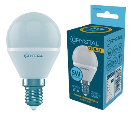 Лампочка світлодіодна Crystal G45 5W E14 4000K (G45-014)