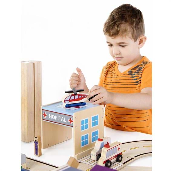 Фото - Залізнична техніка набір Guidecraft Block Play до дороги з дерева 6 шт. (G6716)