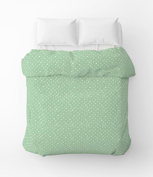 Фото - Пододеяльник полуторный Home Line Горошек белый на зеленом 145х215 см (178712)