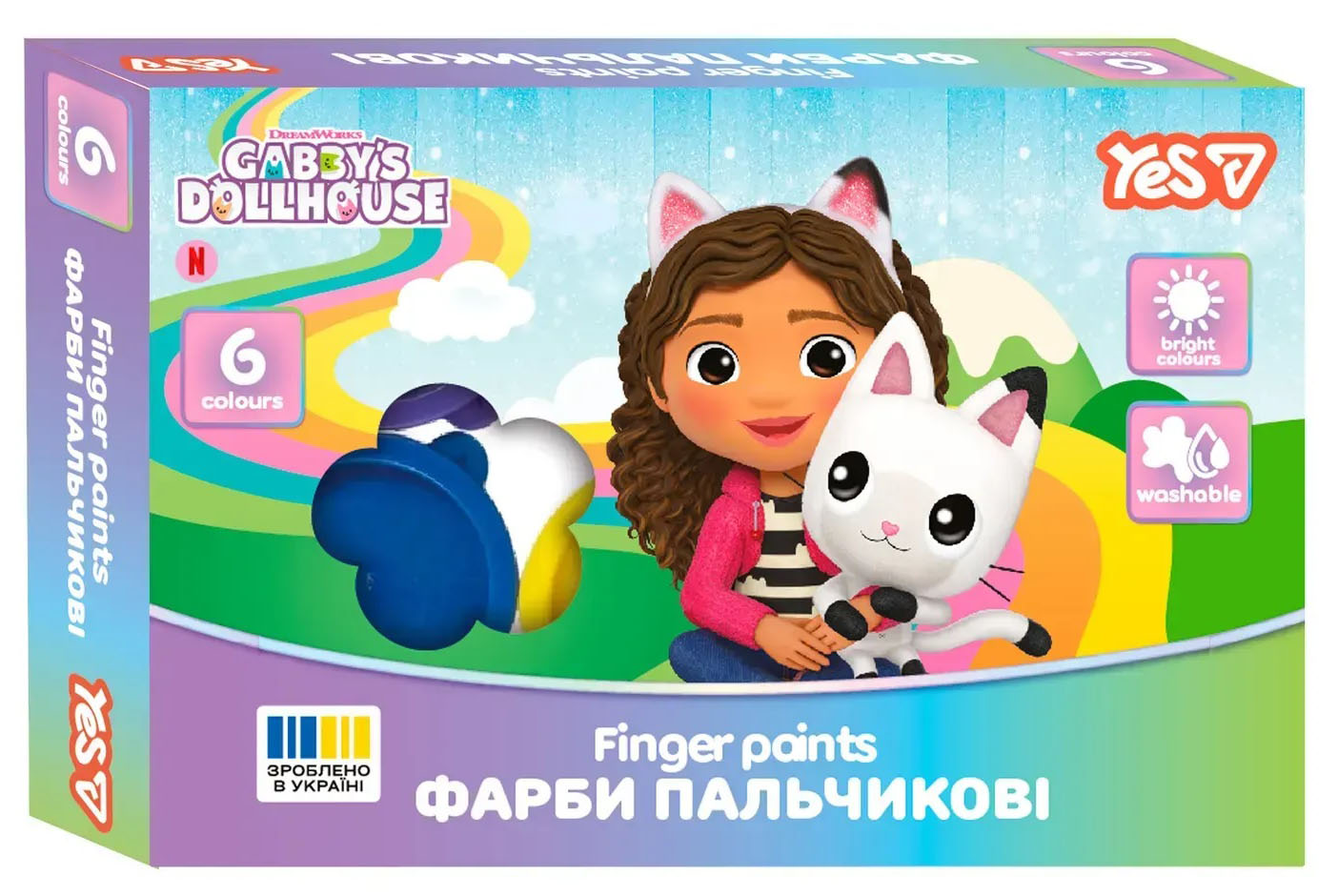 Краски пальчиковые YES Gabby Dollhouse (956949)