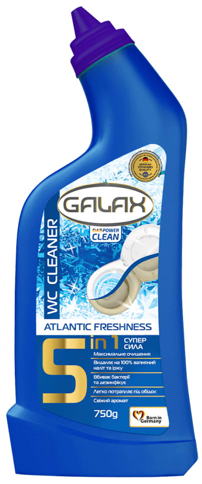 Засіб для чищення унітазу GALAX Power Clean Свіжість Атлантики 750 мл - Фото 1
