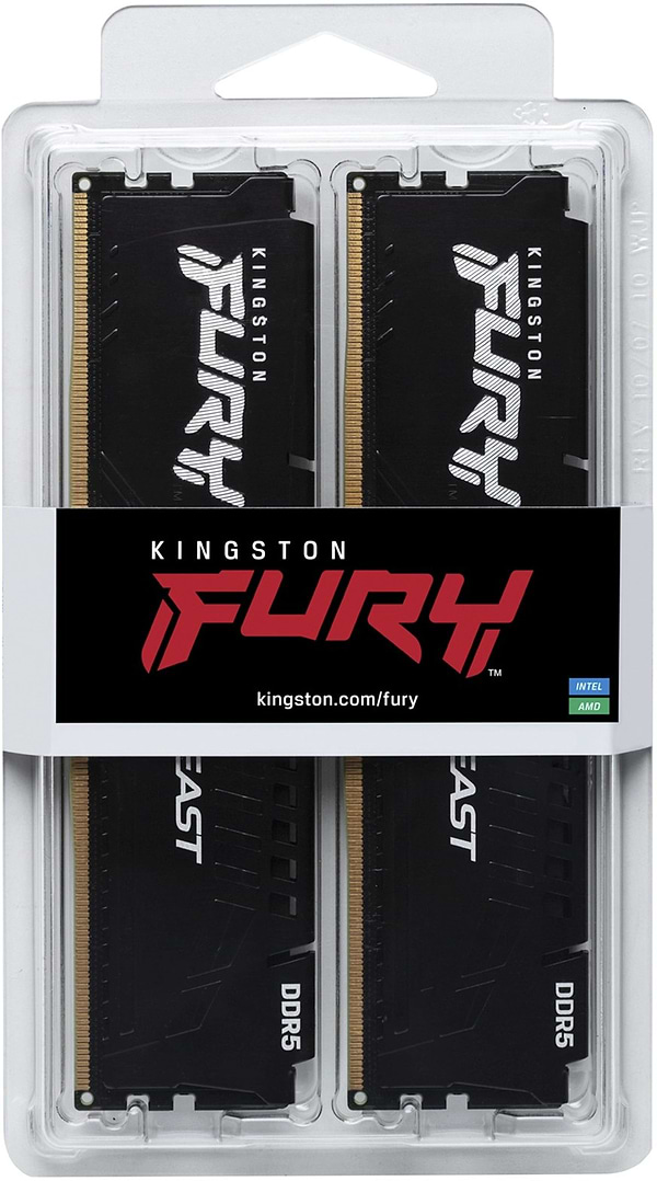 Фото - Память DDR Kingston Fury Beast DDR5-5200 64Gb (2x32GB) CL40-40-40 1.25V XMP (KF552C40BBK2-64)