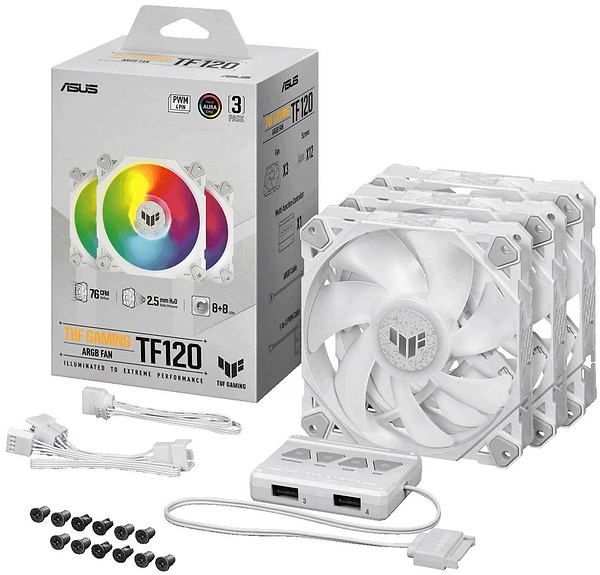 Фото - Корпусный вентилятор Asus TUF GAMING TF120 ARGB 3IN1 White