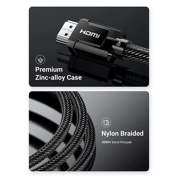 Фото - Кабель HDMI UGREEN HD135 HDMI - HDMI 8K 1.5m Gray (70320)