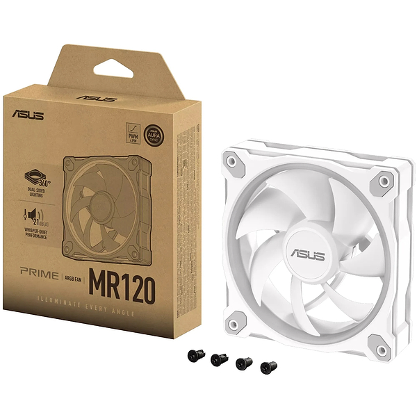 Фото - Корпусный вентилятор Asus PRIME MR120 ARGB WHITE (90DA00I3-B09000)