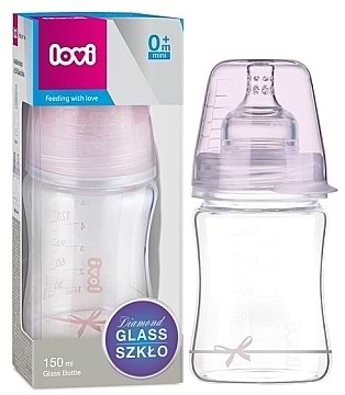 Фото - Пляшка для годування Lovi DIAMOND GLASS Baby Shower girl, 150 мл. (74/104girl)