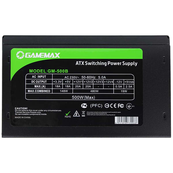 Фото - Блок живлення для ПК Gamemax ATX 500W GM-500B