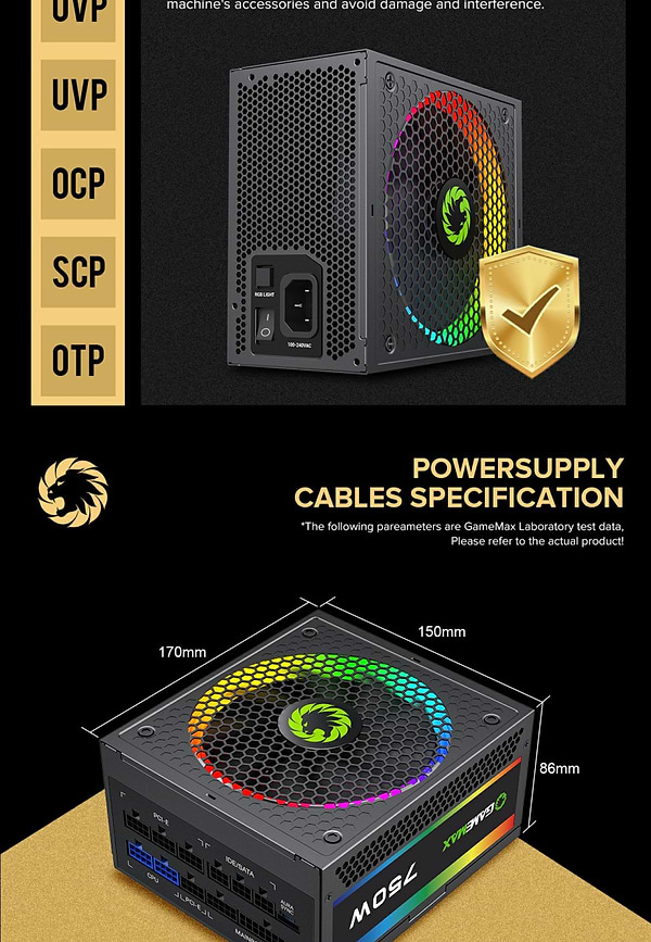 Фото - Блок питания для ПК Gamemax RGB-750 PRO