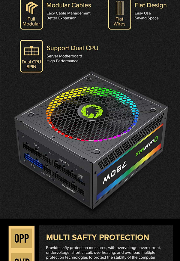 Фото - Блок питания для ПК Gamemax RGB-750 PRO