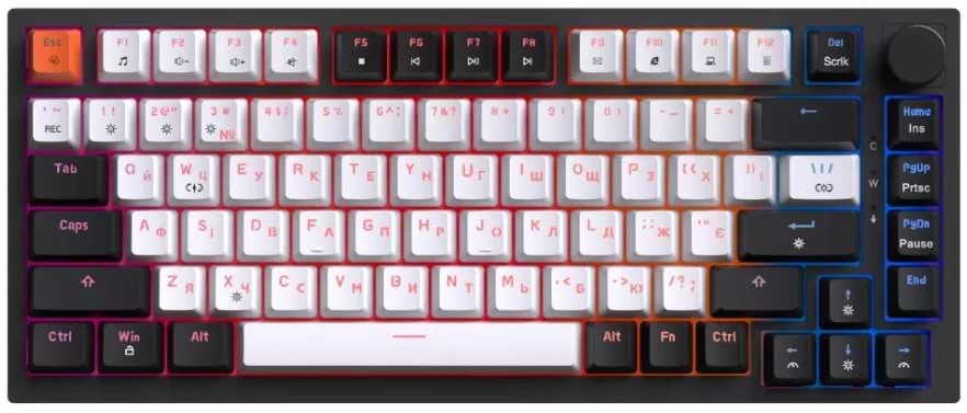 Клавіатура дротова ігрова GamePro MK160 V2 Warden QLAB Sakura Black (MK160-V2-B-QS)
