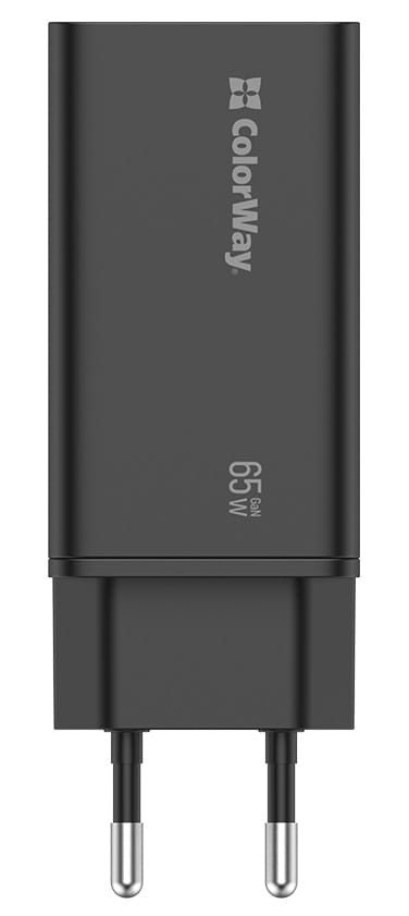 Фото - Мережевий зарядний пристрій Colorway GaN3 Pro Power Delivery 2USB Type-C PDx3A;1USBx3A Black (CW-CHS039PD-BK)