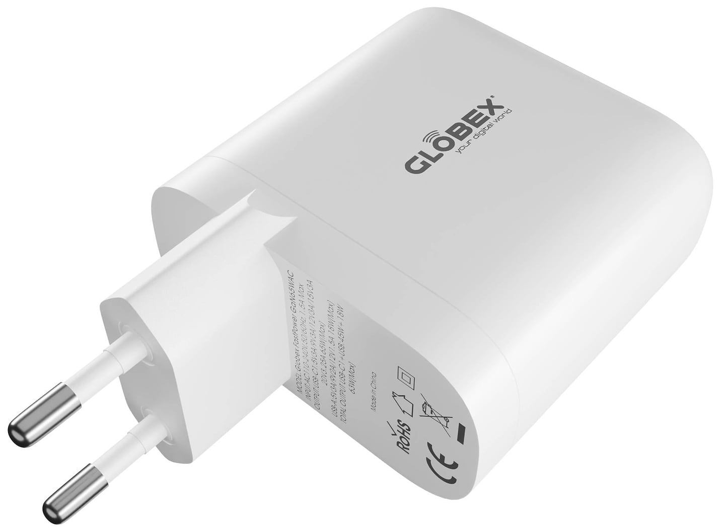 Мережевий зарядний пристрій Globex GaN65WAC