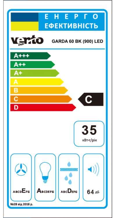 Фото - Вытяжка встраиваемая Ventolux GARDA 60 BK (900) LED