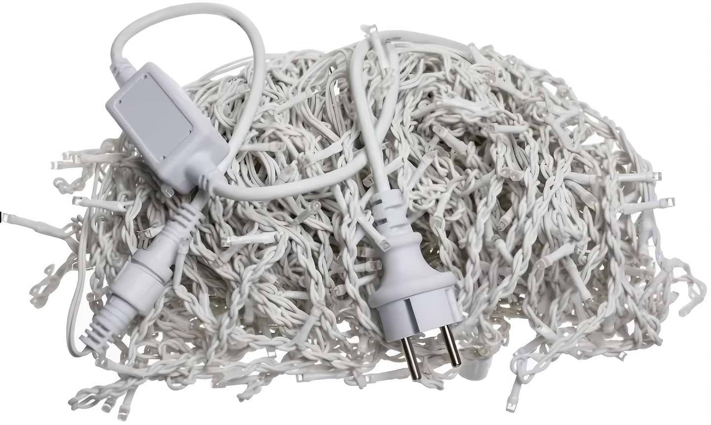 Гирлянда бахрома GarlandoPro Гирлянда Бахрома уличная 600 LED 36 м от сети белая нить, синий GarlandoPro 36MWBL