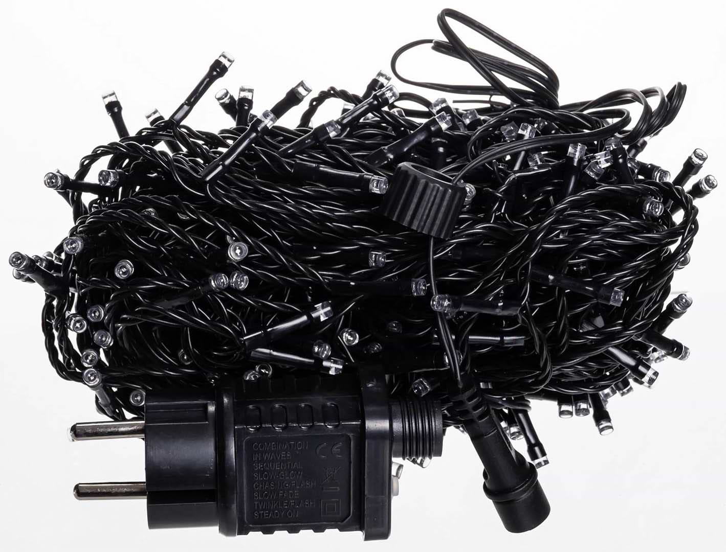 Гірлянда лінійна GarlandoPro Нитка вулична 300 LED 30 м чорна нитка синій (CF300L30MBBL)