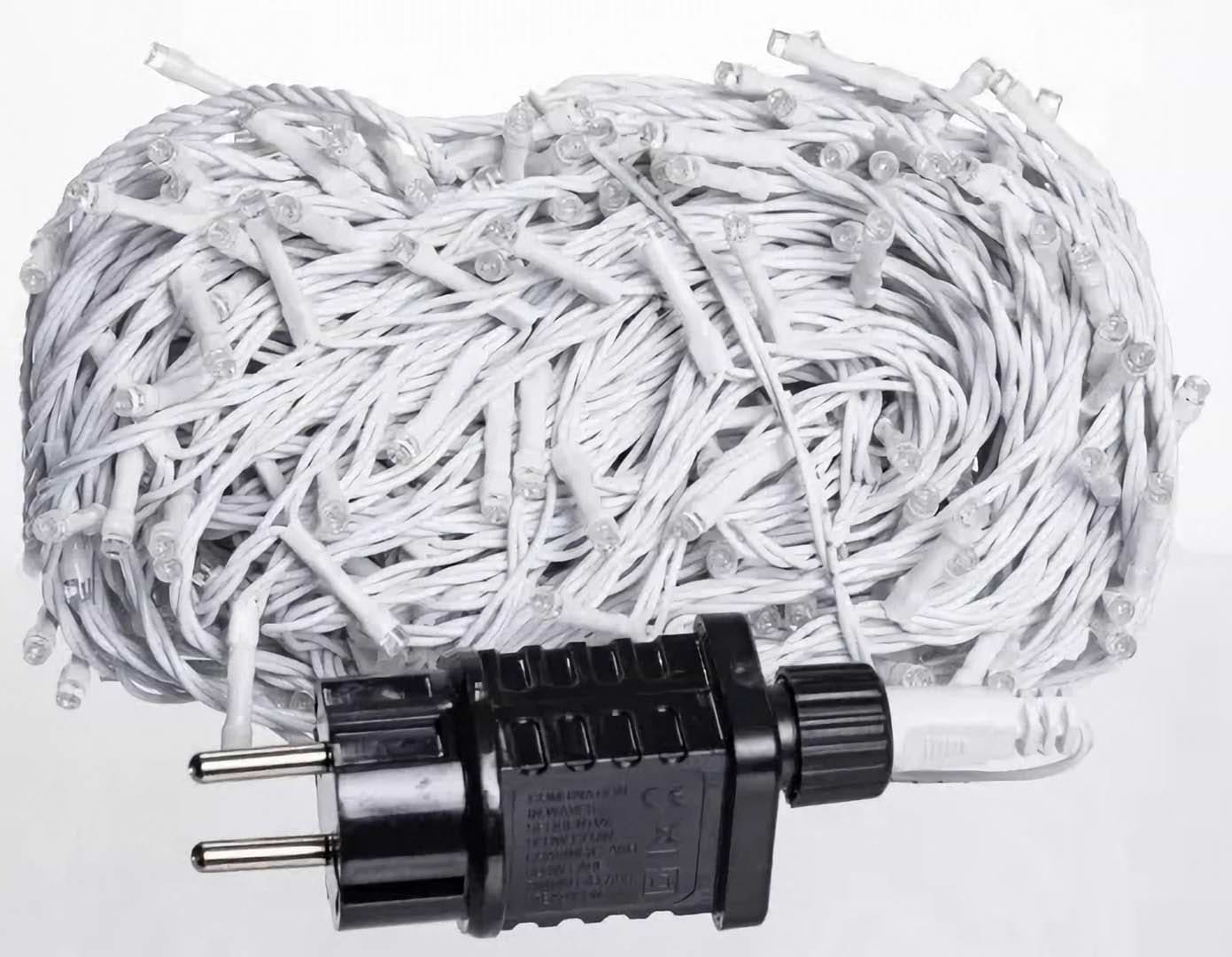 Гірлянда лінійна GarlandoPro Нитка вулична 300 LED 30 м біла нитка синій (CF300L30MWBL)