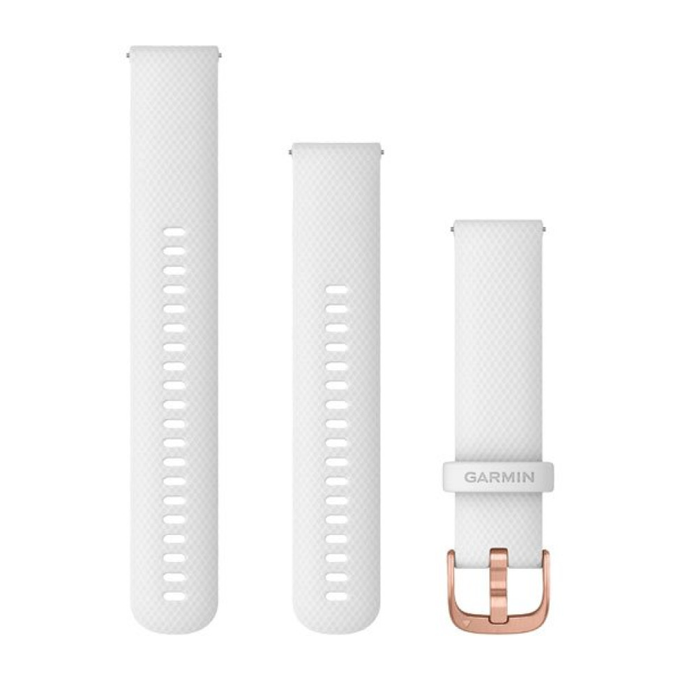 Ремінець для смарт-годинника Garmin vivomove, Style, 20mm, Silicone, Rose Gold, White Bands (010-12924-10)