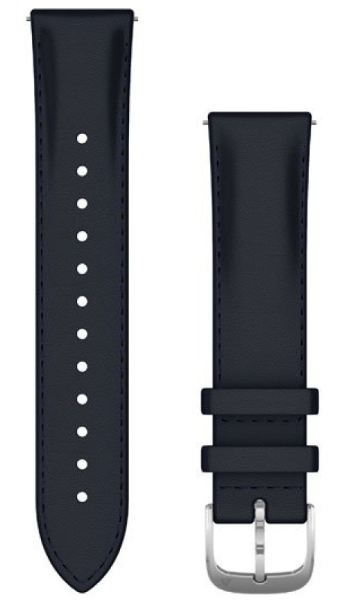 Ремінець для смарт-годинника Garmin vivomove, Luxe, 20mm, Leather, Silver, Navy Leather Band (010-12924-20)