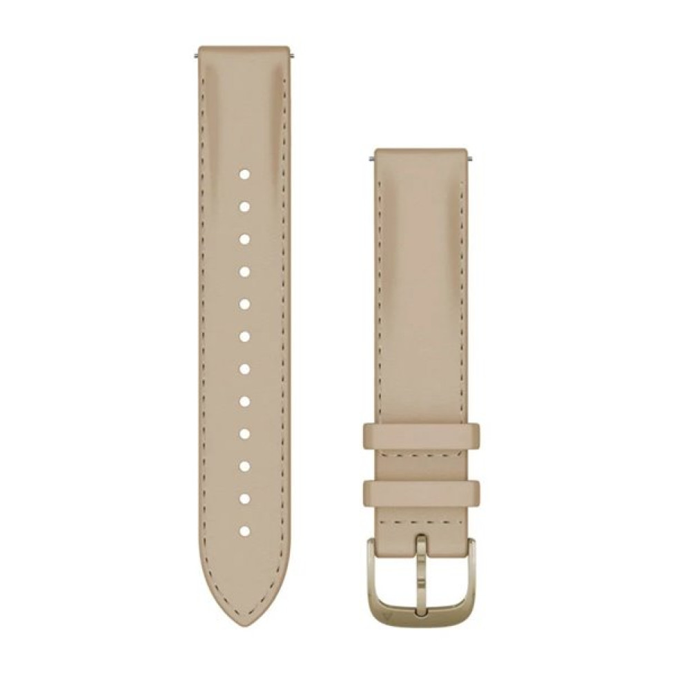 Ремінець для смарт-годинника Garmin 18mm Band, Light Sand Leather + Cream Gold (010-12932-60)