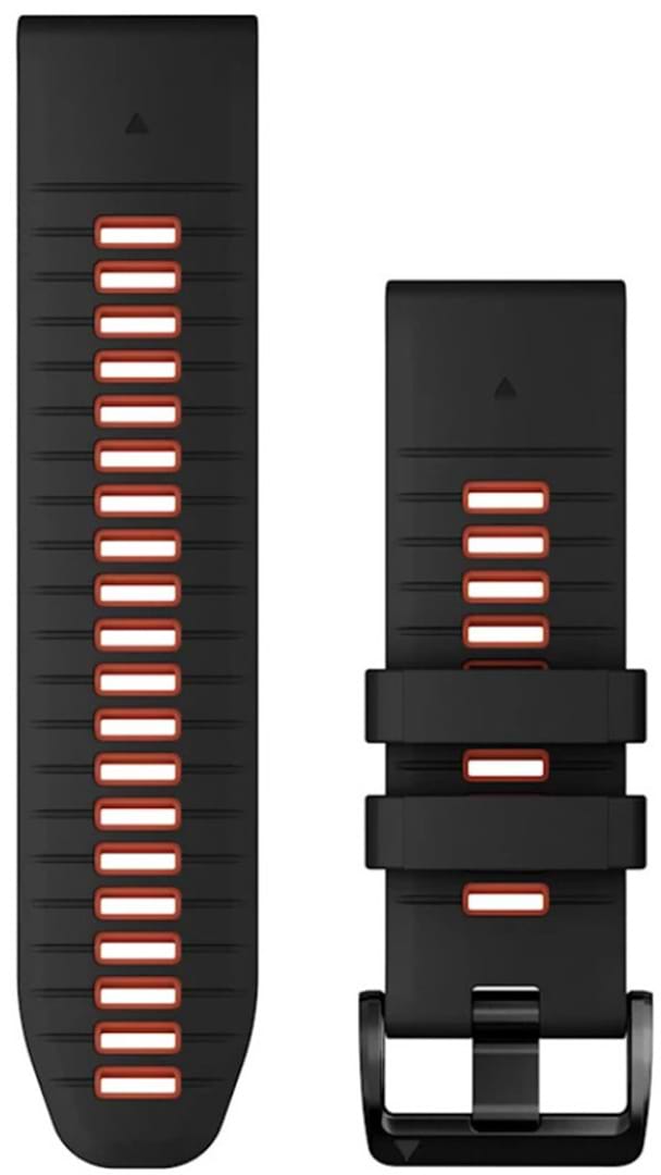 Ремінець для смарт-годинника Garmin epixPRO (g2), 26mm QuickFit Blk/Fl Red Silcn Band (010-13281-06)