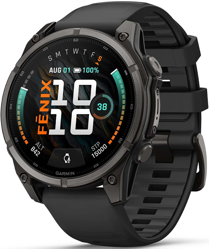 Смарт-часы Garmin fenix 9, 47mm, Carbon DLC, Black Band (010-04762-11)