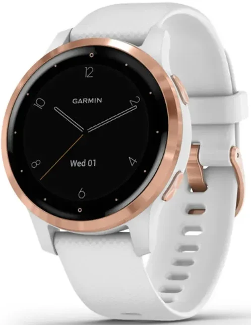 Смарт-часы Garmin Vivoactive 4S White Case with Rose Gold Hardware, White Silicone Band (Восстановленный, Идеальное состояние)