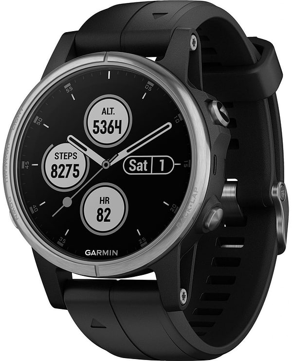 Фото - Смарт-часы Garmin Fenix 5 Plus Glass Silver w/Black Band GPS (010-01988-11)
