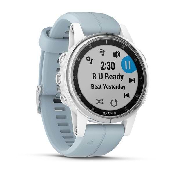 Фото - Смарт-часы Garmin Fenix 5S Plus Glass White w/Sea Foam Band (010-01987-23)