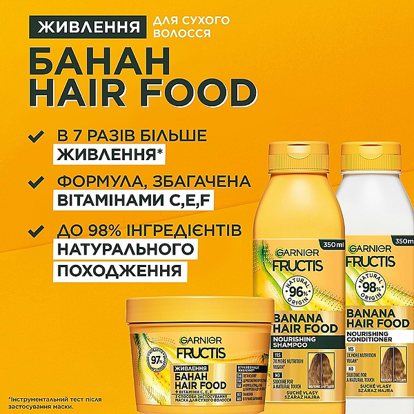 Фото - Бальзам для волосся Garnier Fructis Банан живлення для дуже сухого волосся 350 мл (3600542290371)