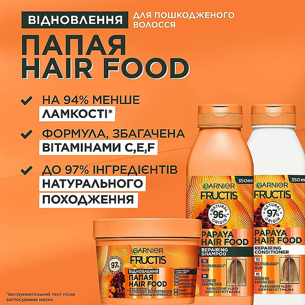 Фото - Бальзам для волос Garnier Fructis Папайя Восстановление для поврежденных волос 350 мл (3600542290388)