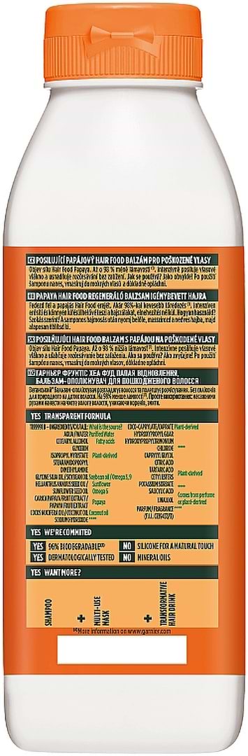 Фото - Бальзам для волос Garnier Fructis Папайя Восстановление для поврежденных волос 350 мл (3600542290388)