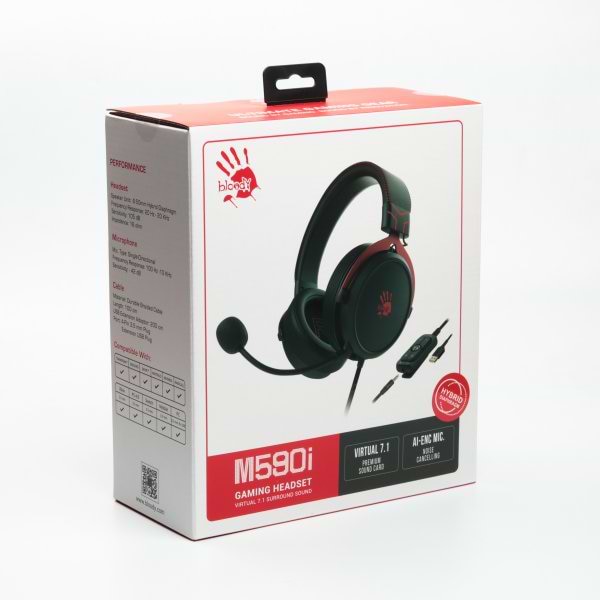 Фото - Гарнитура проводная игровая Bloody M590i Sports Red