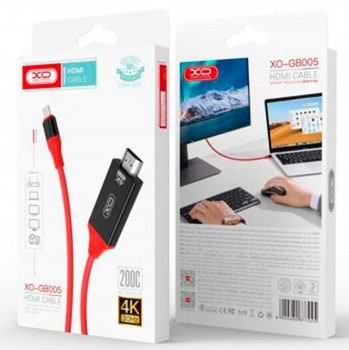 Фото - Кабель синхронізації даних XO USB C - HDMI 2 m (GB005)