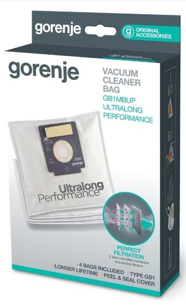 Фото - Набір мішків багаторазових для пилососа Gorenje GB1MBUP 4 мішки + вх.фільтр