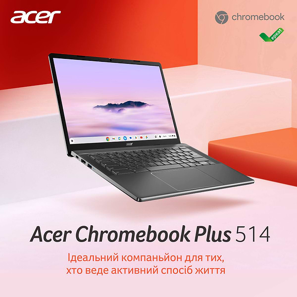 Фото - Ноутбук Acer Chromebook Plus CB514-3H (NX.KP4EU.002) Silver