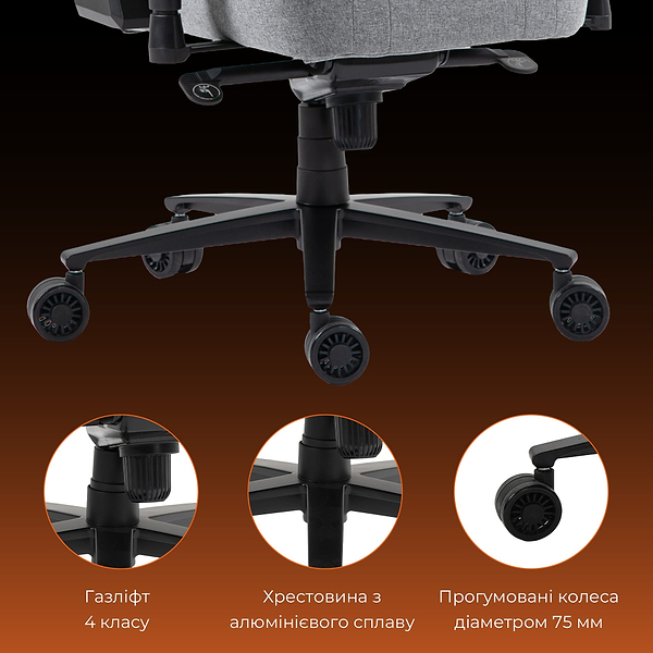 Фото - Крісло для геймерів GamePro GC775G Grey