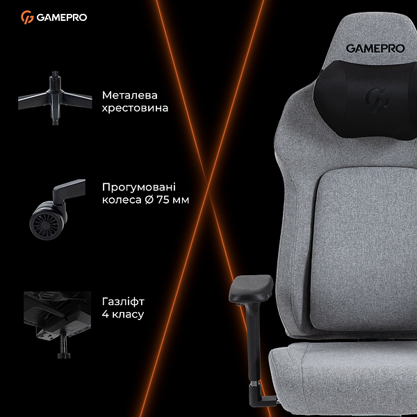 Фото - Крісло для геймерів GamePro GC925G Grey